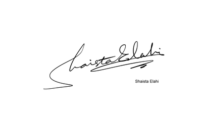 个性签丨英文签名设计丨SHAISTA ELAHI多种设计方案